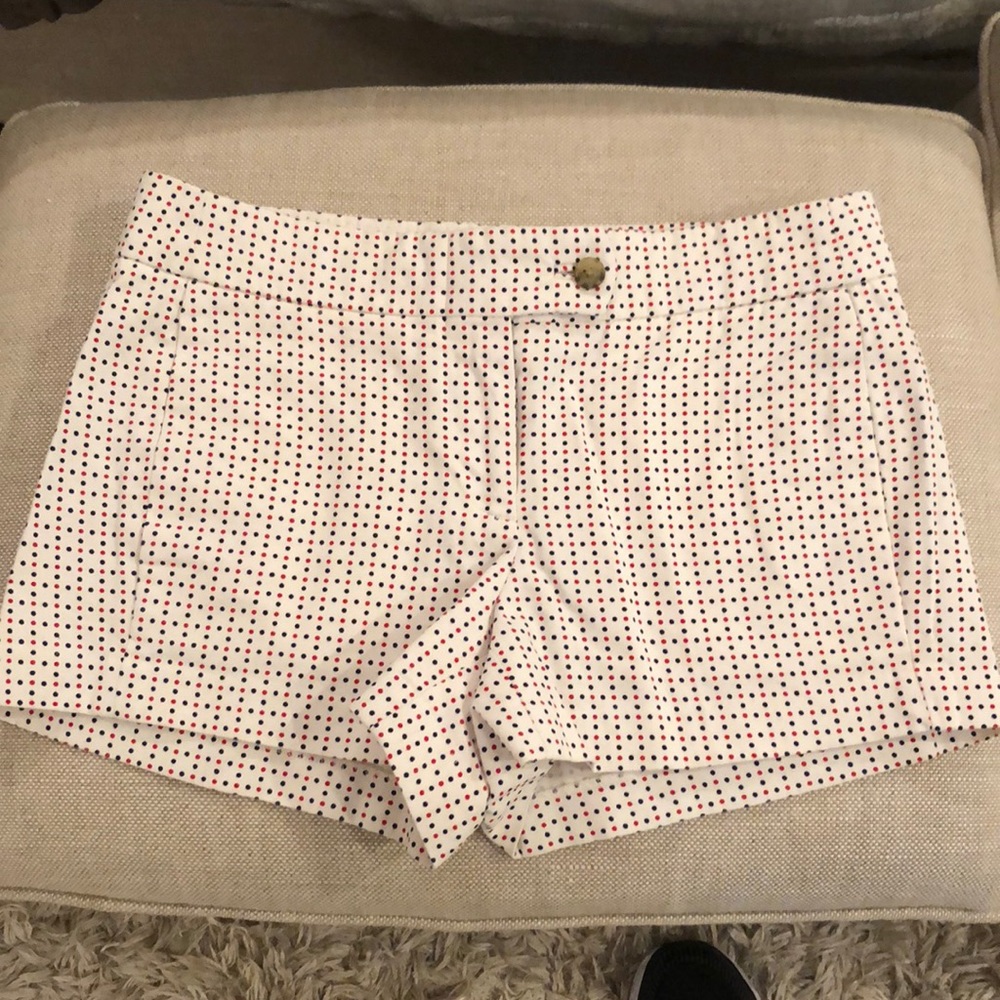 J crew red and blue polka dot shorts. Size 0